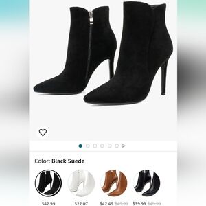 Black Suede like Ankle Boot